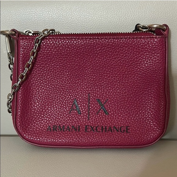 Armani Exchange Pink Pebbled Leather Clutch Wristlet - Picture 1 of 7